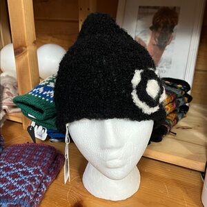 052.  Cozy  alpaca Hat with Flower Accent